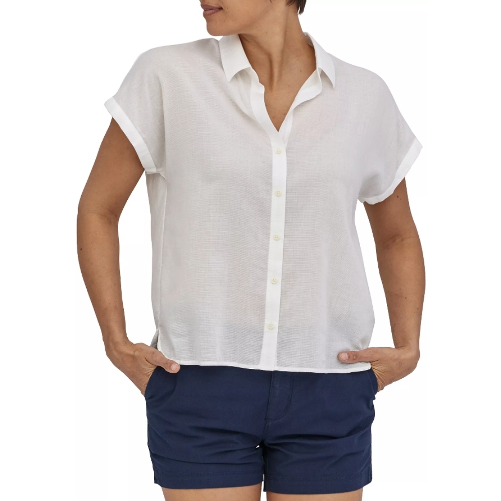 Patagonia White Short Sleeve Button-Down Shirt